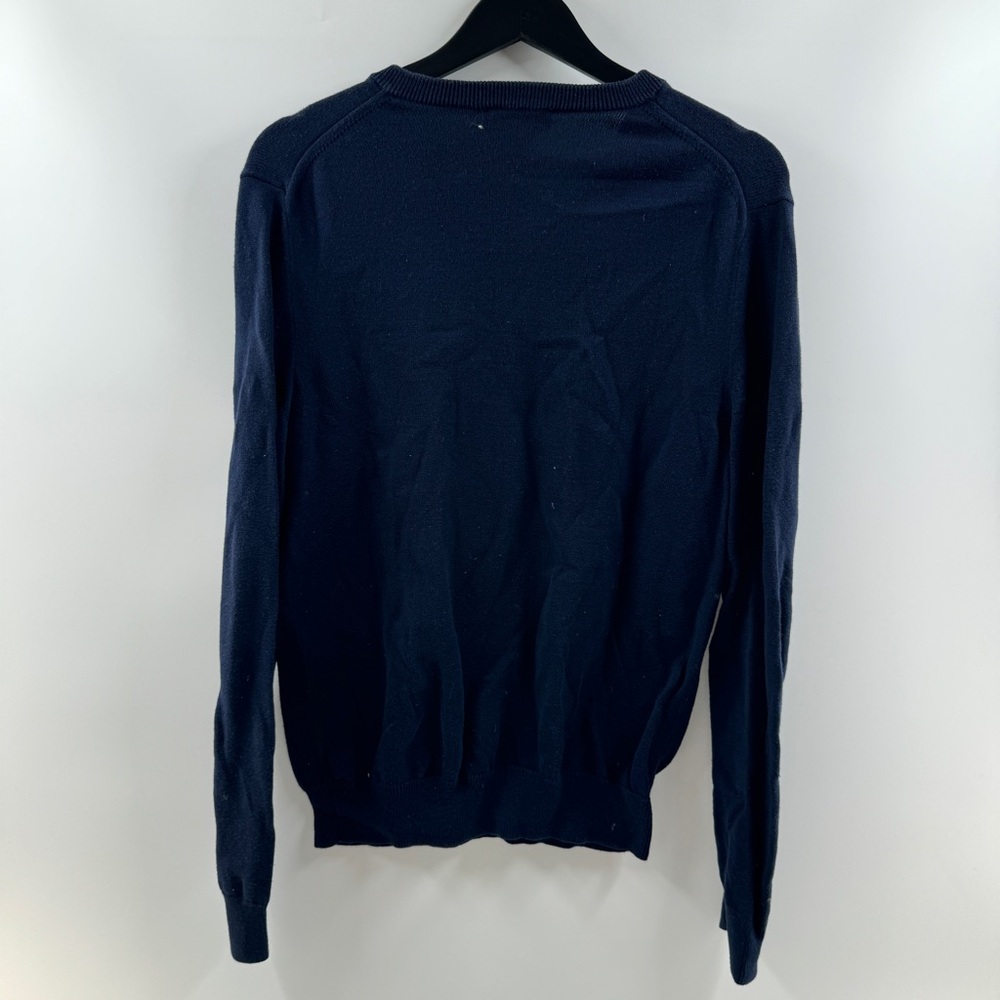 Express Men’s Navy Blue V-Neck Sweater Size Medium 100% Cotton - Picture 5 of 6
